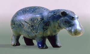 Víziló szobra, 11-12. dinasztia, ie 2000 körül (üveg)
